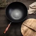 32cm Chinese Wok Thickened Cookware Pan Iron Wok for Gas Induction Cooker