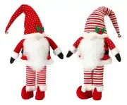 Plush Standing Holiday Elf Gnome Decor (Set of 2)