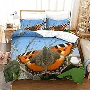 Duvet Cover Sets with 3D Flower Print Bedroom Bedding Set Luxury Soft & Smooth Polycotton Quilt Cover Sets with Pillow Casess Zippered for Adult Teenagers,Super King