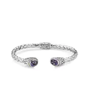 Samuel B. Silver 4.80 ct. tw. Amethyst Woven Bangle Bracelet