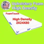 FoamTouch High Density Upholstery Foam Cushion 2" X 24" X 80" Custom Cut