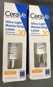 2pk-Cerave Ultra Light Moisturizing Face Lotion With Spf 30 1.7 Fl Oz 04/25+(K1)