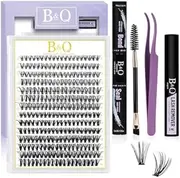 DIY Lash Extension Kit 280 PCS Individual Eyelash Extension Kit 0.07D 9-16MIX 30D 40D Cluster Lashes Kit Lash Glue Remover and Applicators for Eyelash Extensions Beginners(Kit-30D40D-0.07D,9-16MIX)