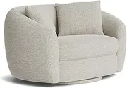 Valencia Eluned Boucle Fabric Swivel Accent Chair - 360° Swivel, Plush Fibre-Filled Cushions, Detachable Seat, Sturdy Hardwood Frame, Luxurious Boucle Fabric, Modern Armchair