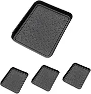 DOITOOL 4pcs Shoe Tray Mat for Wet Shoes Large Boot Tray Shoe Boot Trays Tray for Shoes Entryway Indoor Small Boot Mat Shoe Holder for Entryway Narrow Tray Shoes Boot Tray Black Plastic