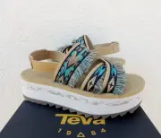 TEVA DOUBLE DIAMOND TEAL FLATFORM CERES PLATFORM SANDALS, US 8/ EUR 39 ~NIB