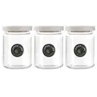 3x Lemon & Lime Zeno 700ml/13.5cm Glass Jar Storage Food Container w/ Wood Lid