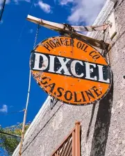 8x10 color of Vintage Dixcel Gas Sign, Jerome, Arizona. Free Shipping!