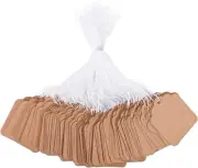 SallyFashion 1000PCS Gift Tags with String Attached, 1.8 x 1.4 Medium, Brown