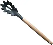 SHOWERORO Wooden Handle Silicone Fence Home Spaghetti Spoon Kitchen Cooking Spoon Non-Stick Strainer Spatula