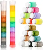 Yoseng 16 Pcs Blending Brushes for Card Making,Card Making Supplies,Finger Blending Brushes Daubers with Storage Box,Crafter Color Coded Handles Ink Blender Tool,Brush Head Diameter 0.77"