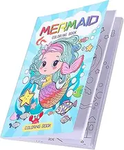 PHENOFICE Party Mermaid Coloring Book 60 Bold Easy Sheets Mini Size Drawing Activity Book