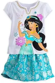 [Disney] Store Princess Aladdin Jasmine Short Sleeve T Shirt Skirt Set (7/8)