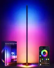 LED Corner Floor Lamp, RGB Color Changing Standing Lamp with Illuminated Base...