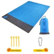 83"x 79" Oversized Beach Blanket Sand &Water Proof Ultra Light Easy Pack 6 Stake