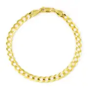 10K Yellow Gold Solid Mens/Women 6mm Cuban Curb Chain Link Bracelet 7"