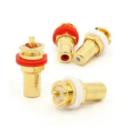 4pcs Gold Plated RCA Jack Female Terminal Audio Connector for HIFI Amplifier DIY