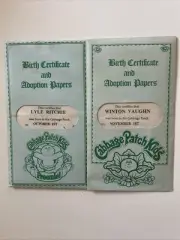 1983 Cabbage Patch Kids Birth Certificate Adoption Papers WINTON & LYLE SEALED