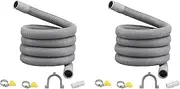 Binxind 2X Drain Hose Extension Set Universal Washing Machine Hose 2M,Include Bracket Hose Connector and Hose Clamps Drain Hoses