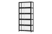 Oikiture Display Cabinet 5-Tier Shelves(Black)