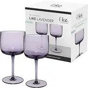 [Villeroy & Boch] Like Lavender Wine Goblet Set 2 pces, Coloured Glass Purple, Capacity 270 ml
