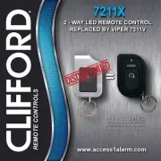 Viper 7211V Replacement Remote Control For Discontinued Clifford 7211X 2-Way LED