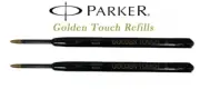 2 Parker Golden Touch Black Medium Pt Ballpoint Refills New