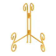 6 Inch Plate Stands for Display Iron Decorative Folding Holders, Gold Tone
