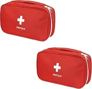 First Aid Bag - First Aid Kit Bag Empty for Home Outdoor Travel Camping Hiking, Mini Empty Medical Storage Bag Portable Pouch (2 Pieces Red Bag)