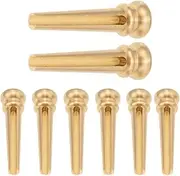 8Pcs Yootones Brass Guitar Bridge Pins End Pins String Pegs Compatible with Folk Acoustic Guitars Parts (Gold)
