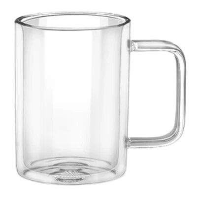 Wilmax England Clear Double Wall 300ml Thermo Glass Coffee Mug Cup w/ Handle