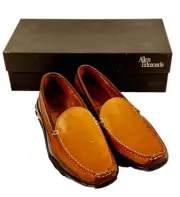 NWB Allen Edmonds BOULDER Men's 9.5 B Leather Driving Loafers Shoes Brown 2 Tone
