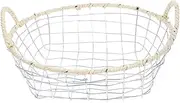 ibasenice Iron Woven Storage Basket for Kitchen Home Multi Purpose Wire Holder for Snacks Fruits and Bread Durable Iron Construction Capacity Vintage Basket for Organizing Essentials
