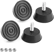 WJUAN Pack of 4 Adjustable feet, galvanised Steel Rubber feet with M6 Thread, high Stability, Adjustable feet, Base Diameter 38 mm, Suitable for Tables, Chairs, Sofas, showcases and Speaker cabinets