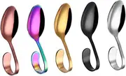 Homoyoyo Elegant Stainless Steel Spoon Curved Handle High-end Serving Spoon for Buffet Events