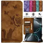 For iPhone 16 15 14 13 12 11 Pro Max XR/XS Max Flip Wallet Case Cute Cat Pattern