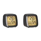 Digital Alarm Clock with Temperature Humidity Desk Clock (Black-Yellow Light)