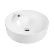 430*430*130mm Gloss White Ceramic Round Ultra Slim Above Counter Basin