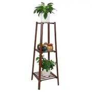 3Tiers Bamboo Plant Stand Corner Rack Ladder Shelf Flower Pot Holder for Balcony