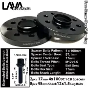 2PC 17MM THICK 4X100 57.1MM C.B WHEEL SPACER+12X1.5 BOLT FIT VOLKSWAGEN AND MORE (for: Volkswagen)