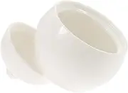 SHERCHPRY Large Capacity Stew Pot Ceramic Soup Bowl Lid Household Steaming Egg Cup Dessert Bowl White