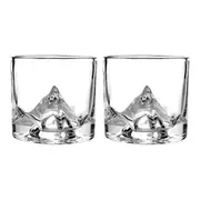 Liiton K2 Everest Whiskey Glasses Set of 2 Bourbon Scotch Liquor Crystal Glass