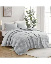 Unikome Luxurious Reversible Velvet Coverlet Set Full/Queen NoColor