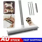 Pet Hair Removal Rubber Broom with Squeegee Carpet Rake for Pet Hair Fur Remover