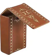 TOLIDA PU Leather Tarot Cards Box - Universal Tarot Card Storage Case Protective Box Holder for Most Standard Size Tarot Cards, Daily Oracle Card Organizer, PU Leather Storage Box, Brown