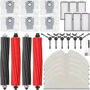Replacement Parts Kit Compatible with Roborock Q8 Max Q8 Max Plus Q8 Max+Q5 Pro Q5 Pro Plus Robot Vacuum Cleaner Accessories 2 Main brushes 6 Side brushes 6Mop cloth 6 Dust bags 6HEPA Filter