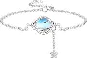 [Kakonia] 925 Sterling Silver Bracelet for Women Moonstone Bracelet Shiny Friendship Bracelets