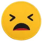 Preserving face emoji Embroidered Iron on Sew on Patch For Clothes7cm