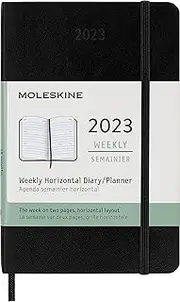 Moleskine - 2023 Soft Cover Diary - Weekly Horizontal - Pocket - Black