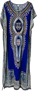 [KIRAN FASHION] New Womens Long Maxi Cotton Kaftan Dress Summer Dashiki African Beach Cover One Size
